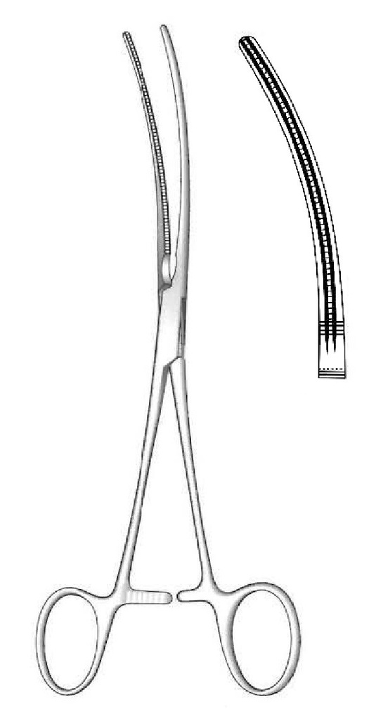 Pinza vascular multiuso Bainbridge premium, curva - longitud = 15 cm / 6"