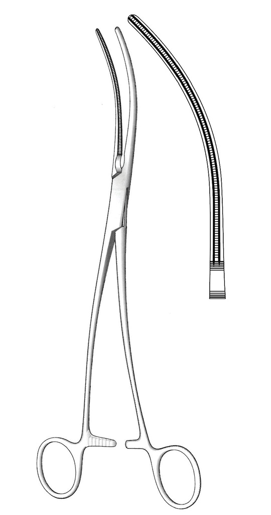 Pinza para aneurisma aorta Debakey-Bahnson premium - longitud = 25 cm / 10"