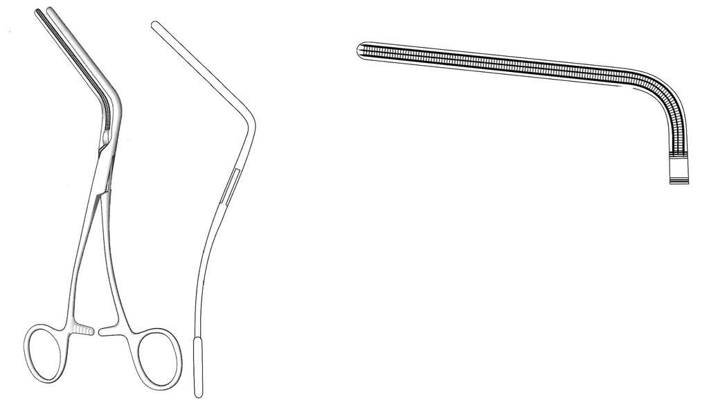 Morris -Debakey Premium aortic clamp - length = 25 cm / 10 "