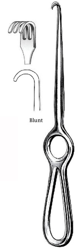 [IU-01241P] Volkmann Premium retractor, 3 tips, offset - length = 21.5 cm / 8 -1/2 "