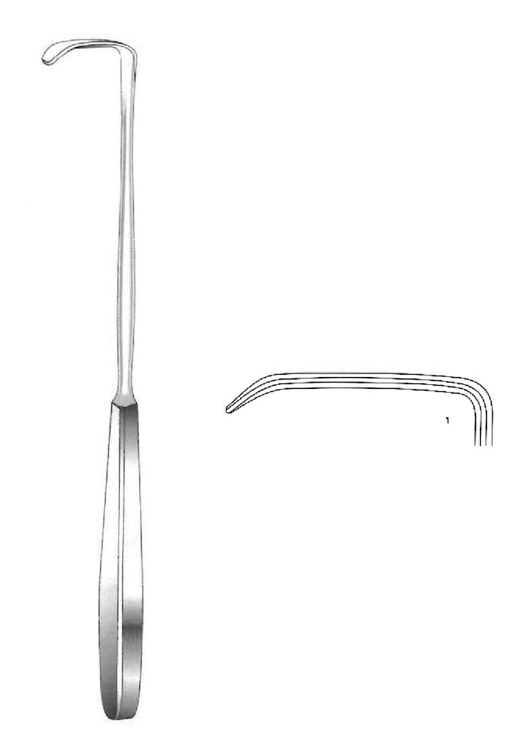 Premium Langenbeck Retractor, blade = 40 x 11 mm - length = 22 cm / 8-1/2"