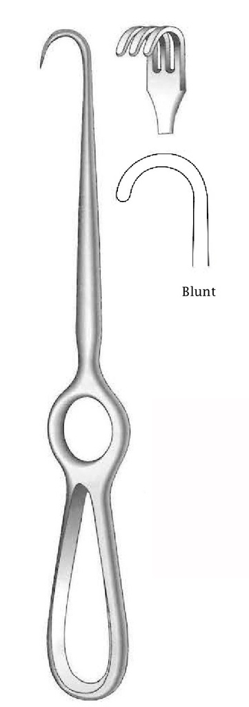 Separador Kocher premium, desafilado, 3 dientes, 22 cm / 8¾"