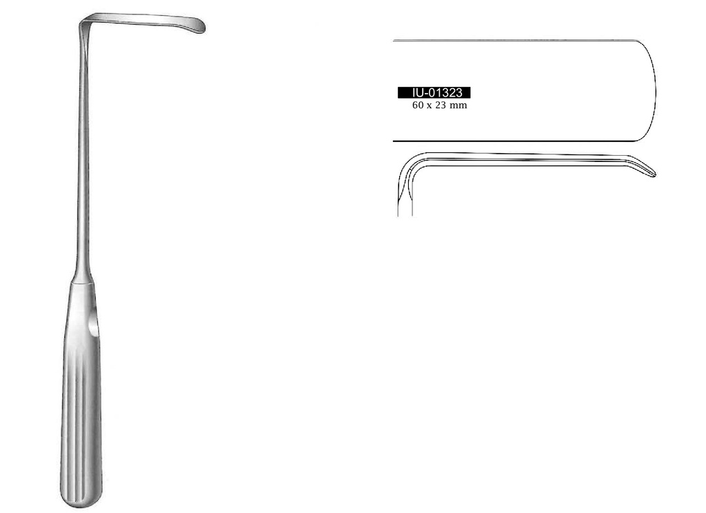 Retractor de Sauerbruch premium, valva = 60 x 23 mm