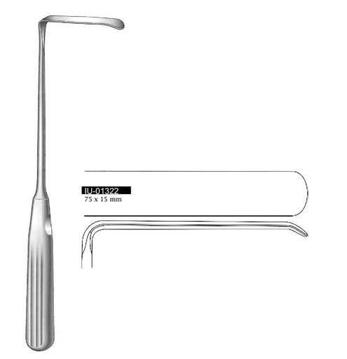 [IU-01322P] Premium Sauerbruch retractor, Valva = 75 x 15 mm