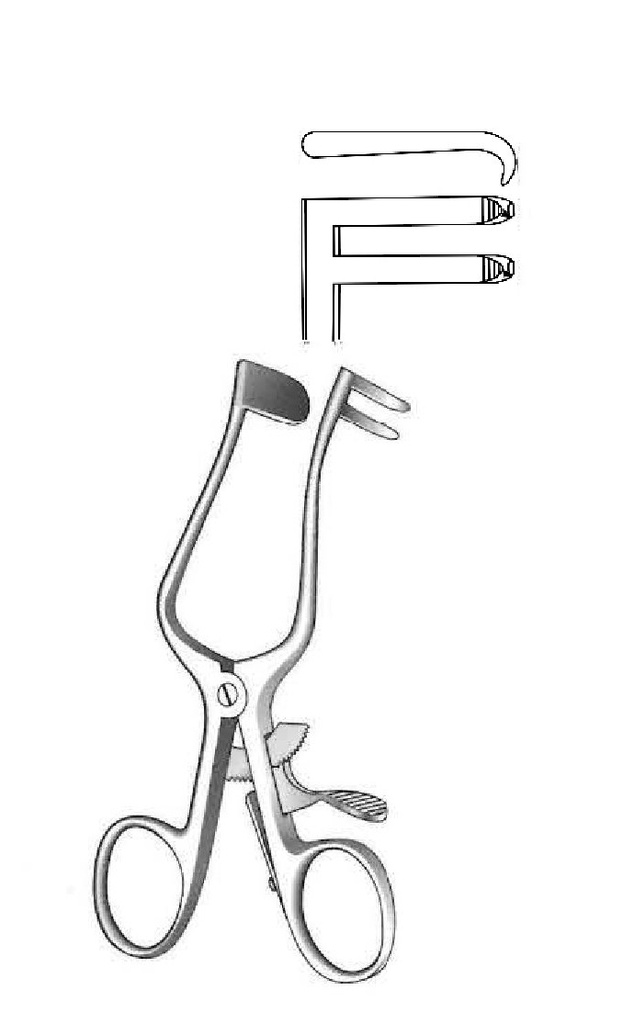 Retractor Plester premium, valva sólida izquierda