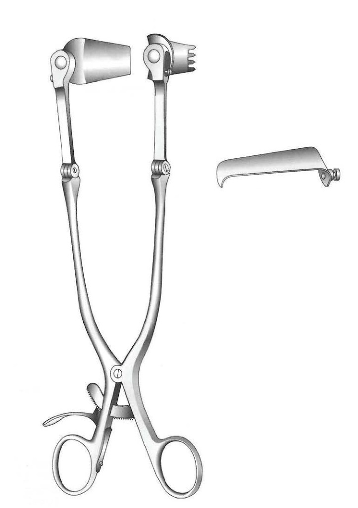 Blades for premium Cloward retractor, sharp - blades = 55 mm