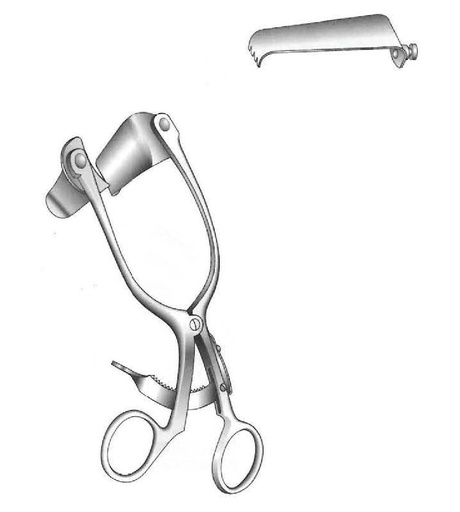 [IU-01484P] Blades for premium Cloward retractor, blunt - blades = 55 mm