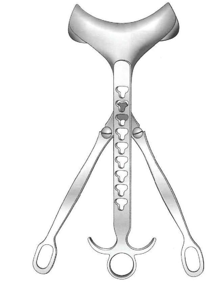 Separador abdominal Rochard premium, valva central, valva = 48 x 120 mm
