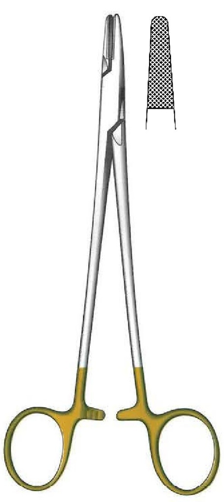 Porta agujas Mayo-Hegar premium, TC Gold - longitud = 26 cm / 10-1/4"