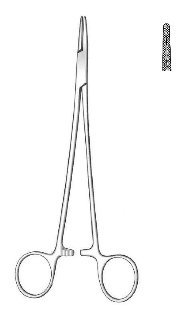 Porta agujas Mayo-Hegar premium, delicada - longitud = 16 cm / 6-1/4"