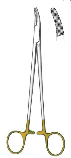[IU-08667P] Porta agujas Heaney premium, TC Gold - longitud = 24 cm / 9-1/2"