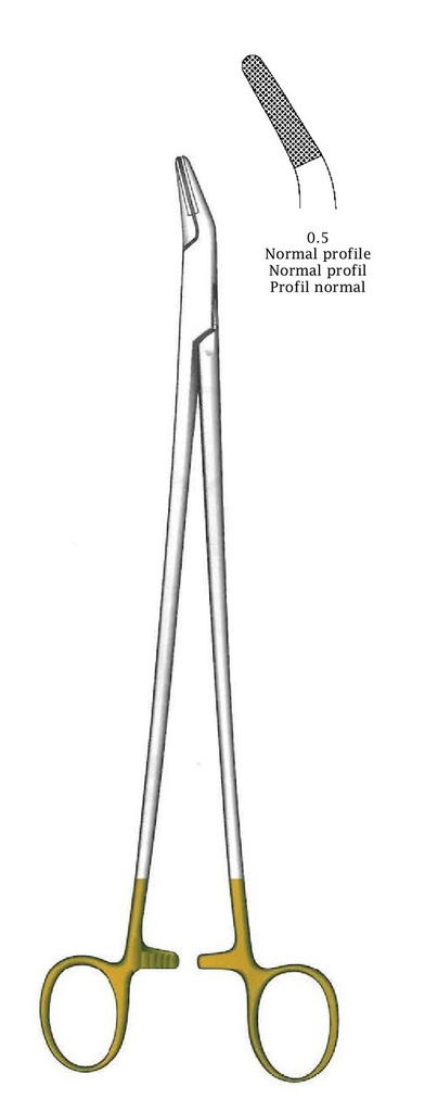 Porta agujas Finochietto premium, TC Gold - longitud = 27 cm / 10-1/2"