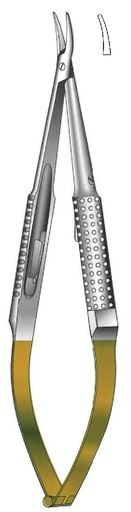 [IU-08769P] Porta agujas Barraquer premium sin bloqueo, TC Gold - longitud = 13 cm / 5-1/4"