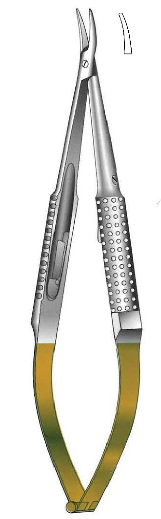 Barraquer premium non-locking needle holder, TC Gold - length = 16 cm / 6-1/4"