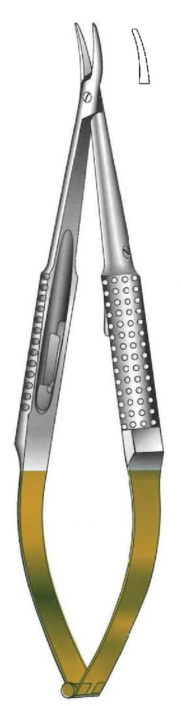 Porta agujas Barraquer premium sin bloqueo, TC Gold - longitud = 18 cm / 7"