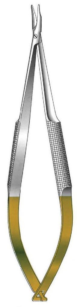 Porta agujas Barraquer premium, TC Gold - longitud = 13 cm / 5-1/4"