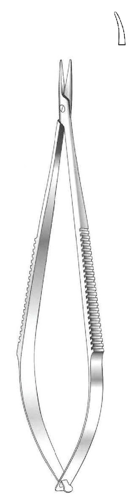 Castroviejo premium non-locking needle holder, smooth point, curved - length = 13.5 cm / 5-1/2"