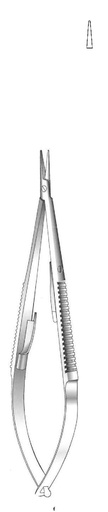 [IU-03427P] Porta agujas Castroviejo premium con bloqueo, punta lisa, recta - longitud = 13 cm / 5-1/4"