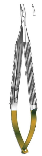 [IU-08785P] Porta agujas Barraquer-Troutman premium, TC Gold - longitud = 13 cm / 5-1/4"