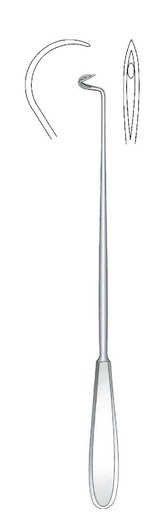 [IU-03340P] Deschamps Premium ligation needle, sharp, curved to the left - length = 27 cm / 10-1 / 2 "