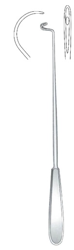 [IU-03338P] Aguja para ligadura Deschamps premium, desafilada, curvada a la izquierda - longitud = 27 cm / 10-1/2"