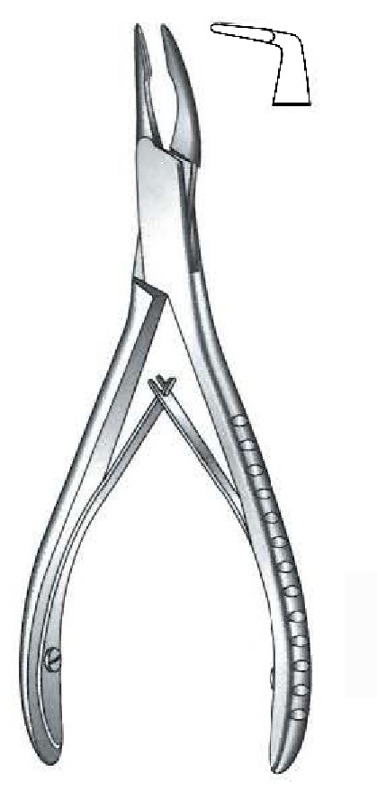 Pinza gubia para huesos Micro-Friedman premium, ángulo de 90°