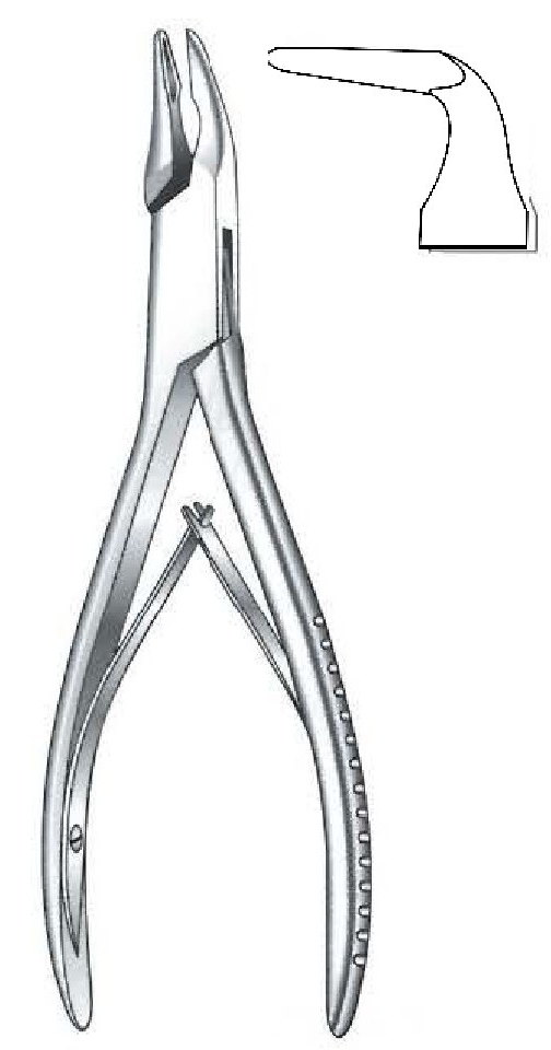 Blumenthal premium bone rongeur, more curved - length = 15 cm / 6"
