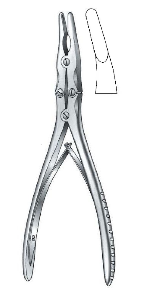Pinza gubia para huesos de Zaufal-Jansen premium, curva - longitud = 18 cm / 7"