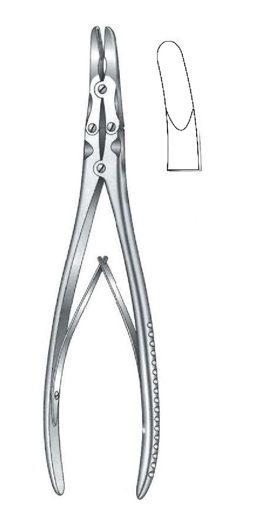 Pinza gubia para huesos de Ruskin premium, curva - longitud = 23 cm / 9"