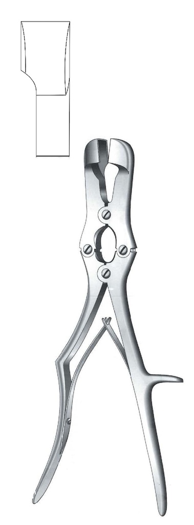 Premium Sauerbruch bone clamp, square tip