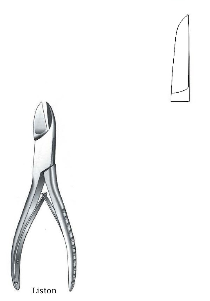 Cutthe bone clamp Liston Premium, straight - length = 17 cm / 6-3 / 4 "