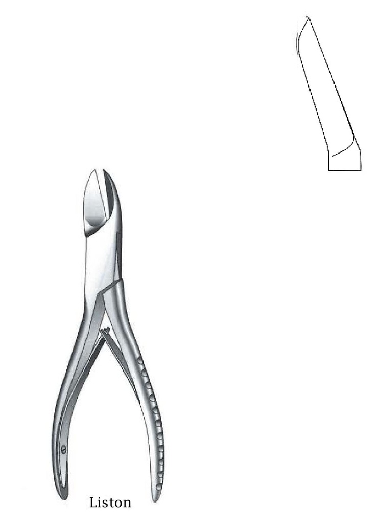 Cutthe bone clamp Liston Premium, curve - length = 17 cm / 6-3 / 4 "