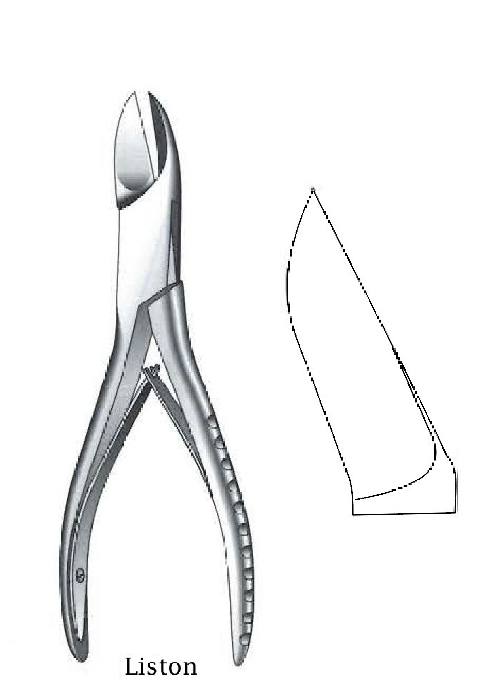 Cutthe bone clamp Liston Premium, curve - length = 19 cm / 7-1 / 2 "