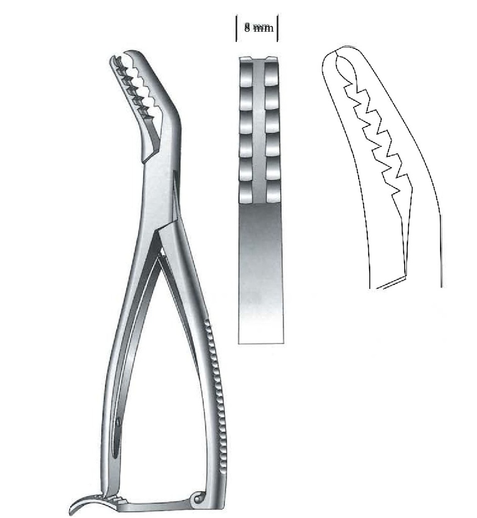 Pinza de sujeción para hueso Semb premium con bloqueo - longitud = 19 cm / 7-1/2"