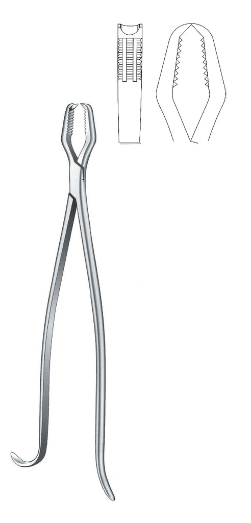 Lane premium bone holding forceps without ratchet, light model - length = 32.5 cm / 13"