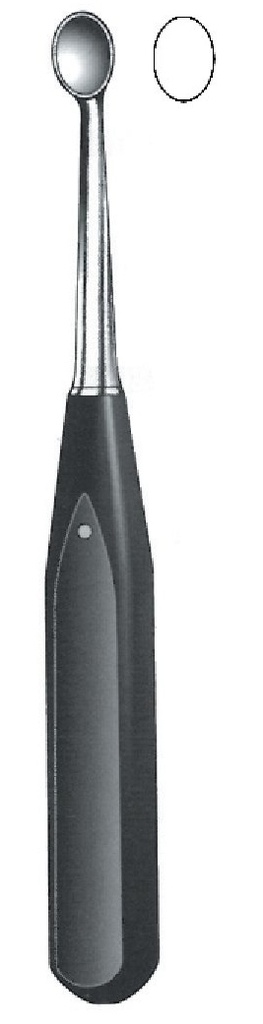 Cureta para el huesp Volkmann premium con mango de ferrozell, figura 0 - longitud = 17 cm / 6-3/4"