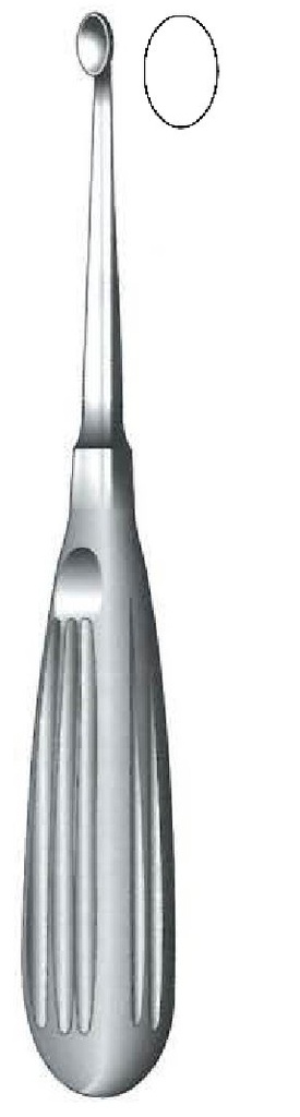 Cureta para el hueso Volkmann premium, figura 1 - longitud = 17 cm / 6-3/4"