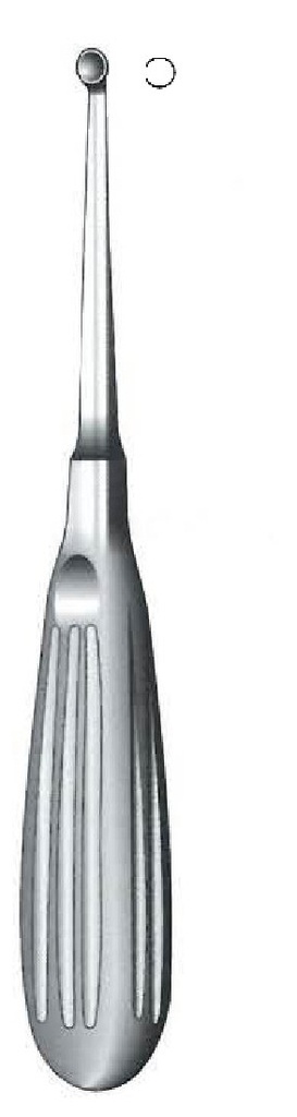 Cureta para hueso Bruns premium, figura 0000 - longitud = 17 cm / 6-3/4"