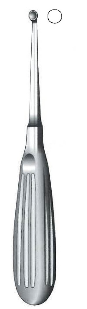 Bruns premium bone curette, figure 000 - length = 17 cm / 6-3/4"
