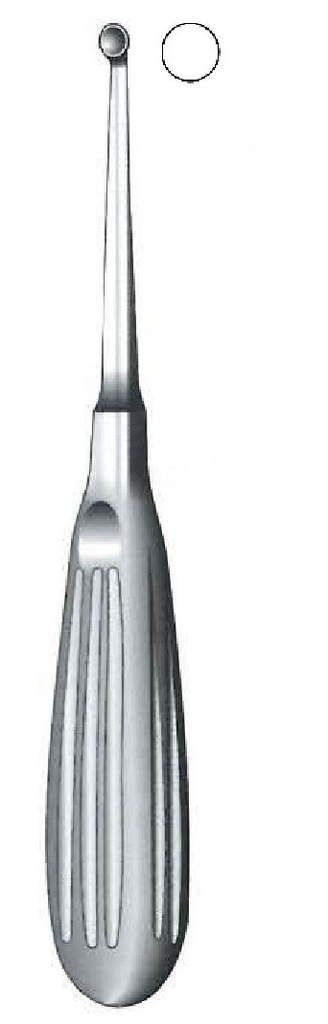 Bruns premium bone curette, figure 00 - length = 17 cm / 6-3/4"