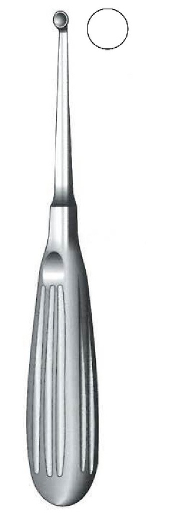 Bruns premium bone curette, figure 1 - length = 17 cm / 6-3/4"