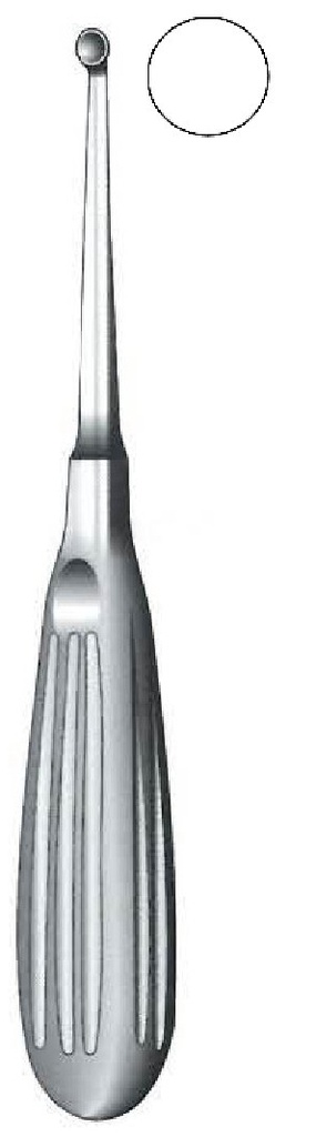Cureta para hueso Bruns premium, figura 3 - longitud = 17 cm / 6-3/4"