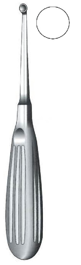 Cureta para hueso Bruns premium, figura 4 - longitud = 17 cm / 6-3/4"