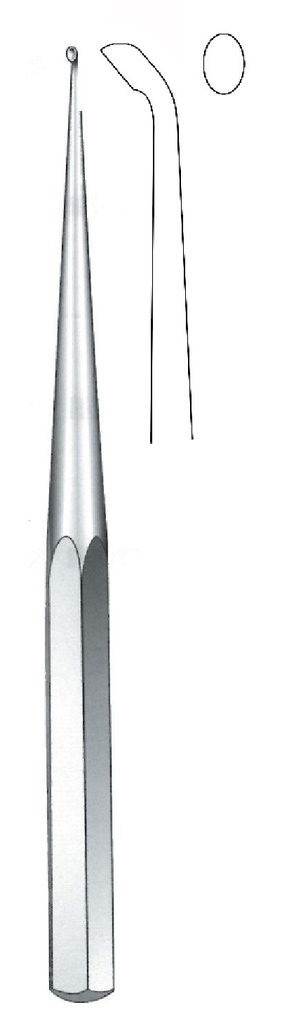 Premium Brun bone curette, 45° angle, figure 0 - length = 23 cm / 9"