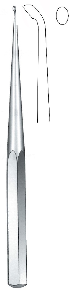 Cureta para hueso Brun premium, recta, figura 0 - longitud = 23 cm / 9"