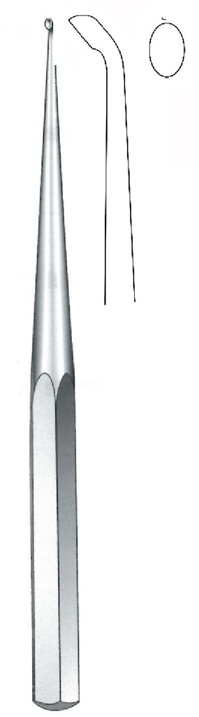 Cureta para hueso Brun premium, recta, figura 1 - longitud = 23 cm / 9"