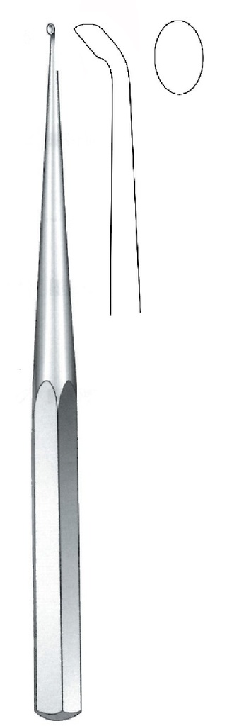 Cureta para hueso Brun premium, recta, figura 3 - longitud = 23 cm / 9"