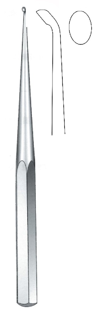 Cureta para hueso Brun premium, recta, figura 4 - longitud = 23 cm / 9"
