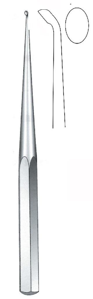 Cureta para hueso Brun premium, recta, figura 5 - longitud = 23 cm / 9"