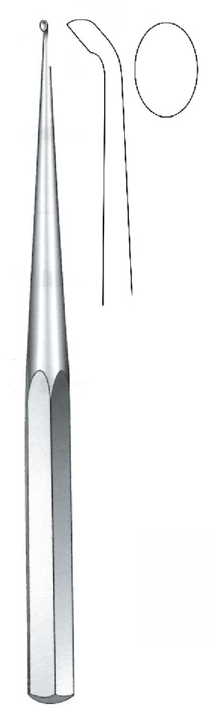 Premium Brun Bone Curette, straight, figure 6 - length = 23 cm / 9"